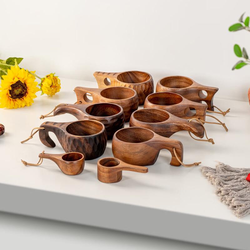 Wooden Finnish Style Handle Mug