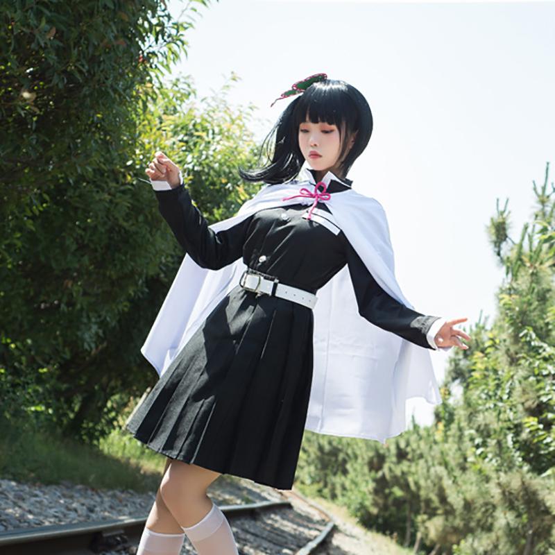 Anime Demon Slayer Tsuyuri Kanao Cosplay Costume Kimetsu No Yaiba Devil Hunter Wig Butterfly Headdress Adult Kids Party Kimono
