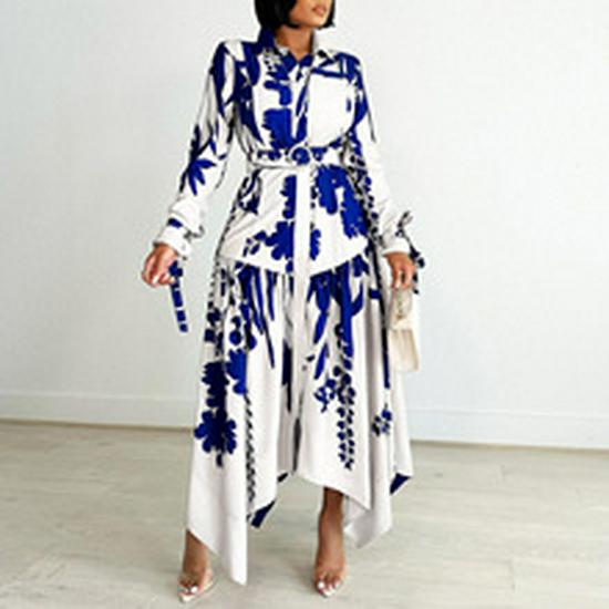 Plus Size Color Block Bell Sleeve Top & Ruffled Wide Leg Pants Two-Piece Set for Women