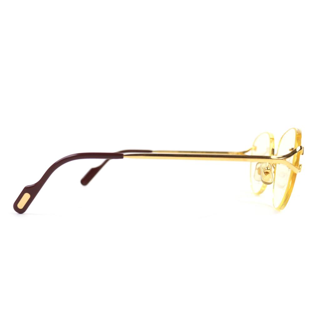 Excellent Cartier Glasses Two Point Rimless Gold bordeaux mens Used