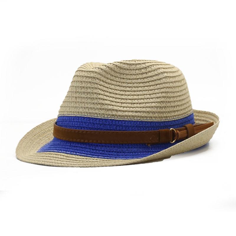 Summer color matching personalized Panama hat British jazz cool hat trendy brand sun hat fashionable versatile couple straw hat