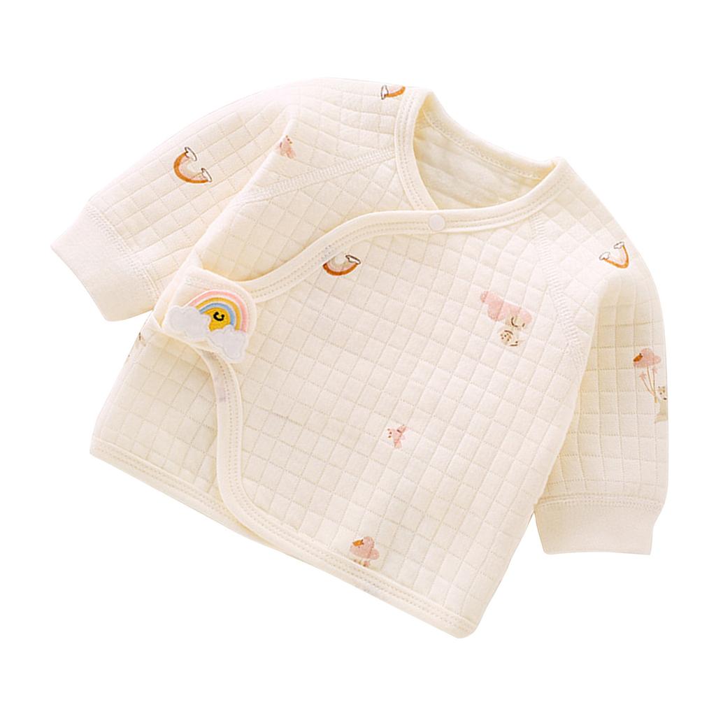 Newborn Side Snap Tops Pink Thicken Easy To Wear Infant Side Snap Shirts for Infant Girls Boys