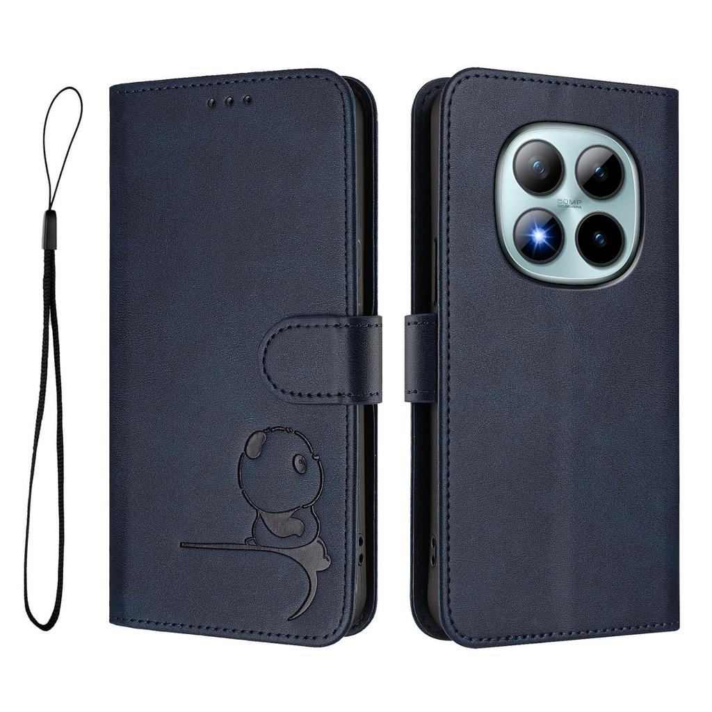 For Xiaomi Redmi Note 15 Pro+ 5G Case Panda Imprint RFID Blocking Wallet Leather Phone Cover with Wrist Strap