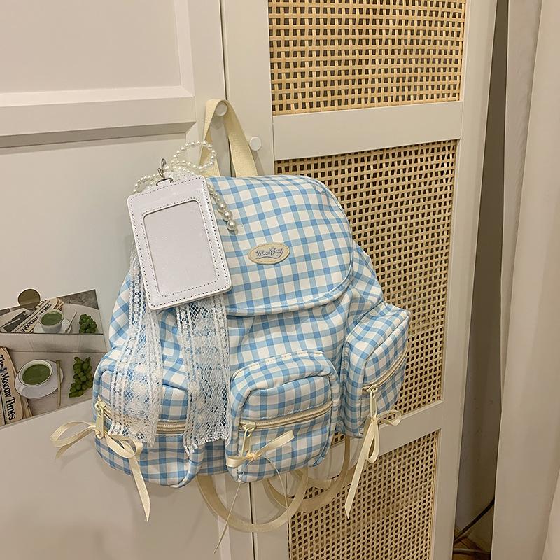 College style schoolbag women's new cute Japanese multi-pocket backpack fashion college student travel small backpack