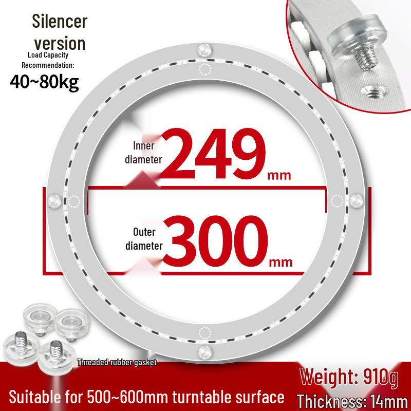 Round Marble Wooden Dining Table with Silent Aluminum Lazy Susan and Rotating Base