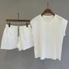 Women's 2025 Summer Korean Casual T-Shirt and Shorts Two-Piece Suit – Loose and Versatile Small Fragrance Style.