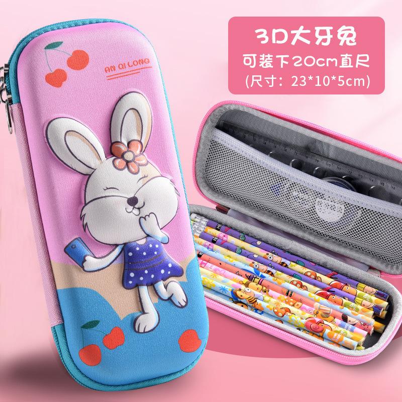 25 New children's pencil case 3D three-dimensional stationery box Primary school students large-capacity multi-functional EVA pencil case stationery
