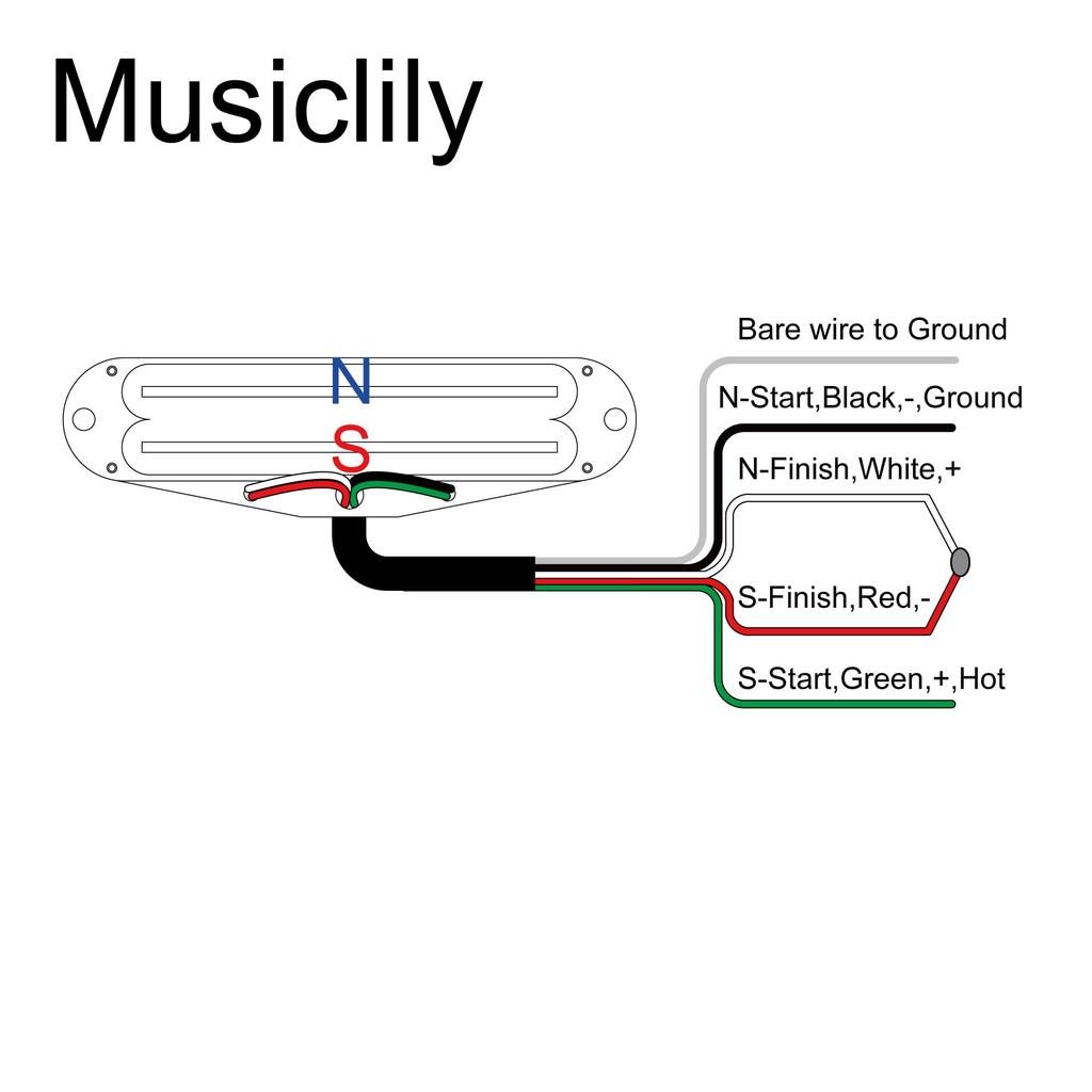Musiclily Pro Ceramic Humbucker Super for Strat Electric White Black Rails ST-DPHC Single-Size Pickup, 13.2K Distortion, Guitars, Body,