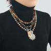 Multi-layer Alloy Beaded Necklace Beach Collarbone Chain