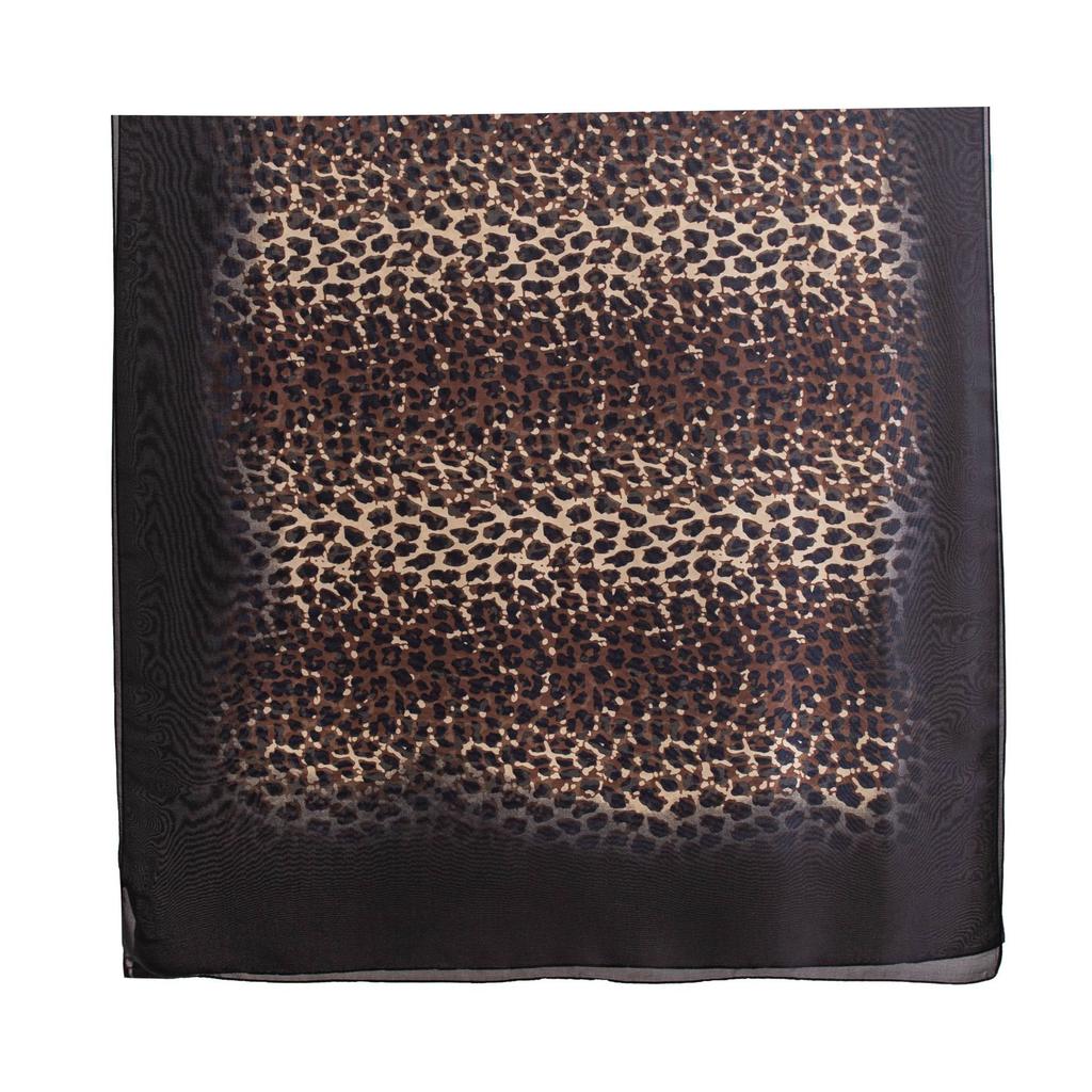 Classic leopard print spring and autumn fan gradual change color sunscreen silk scarf women's long decorative shawl fashion warm thin scarf