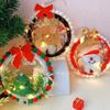DIY Christmas Wreath with LED Light Battery Operated Christmas Tree Hanging Ornament for Christmas Party Decorations