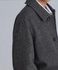 Musinsa Standard Wool Blend Tweed Oversized Half Balmacaan Coat [Grey]