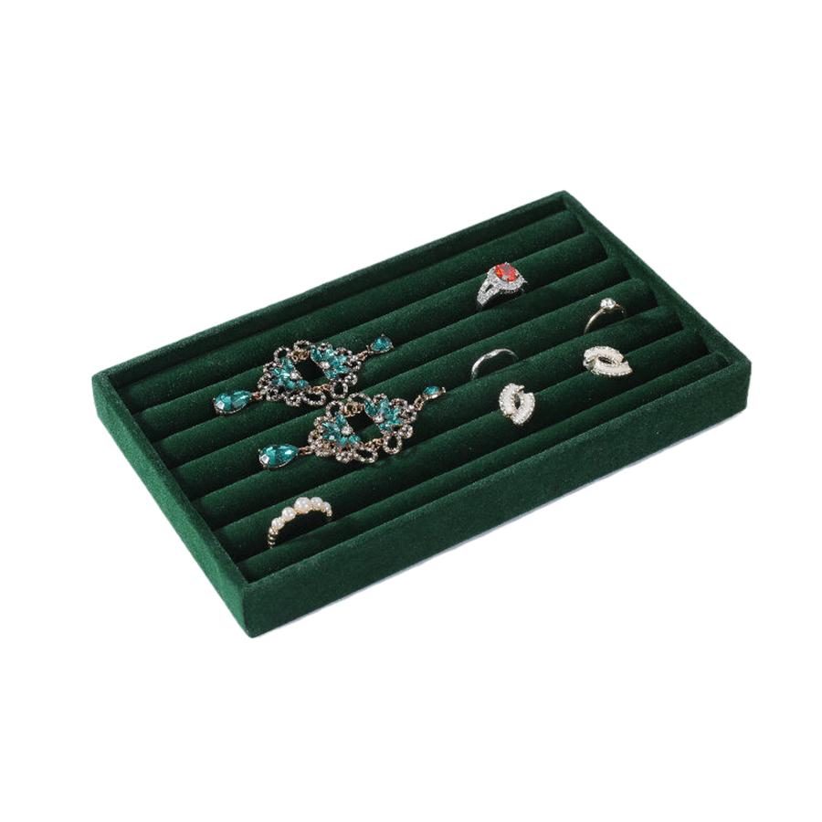 1PC, Flocking Jewelry Box Jewelry Tray, Color: Green