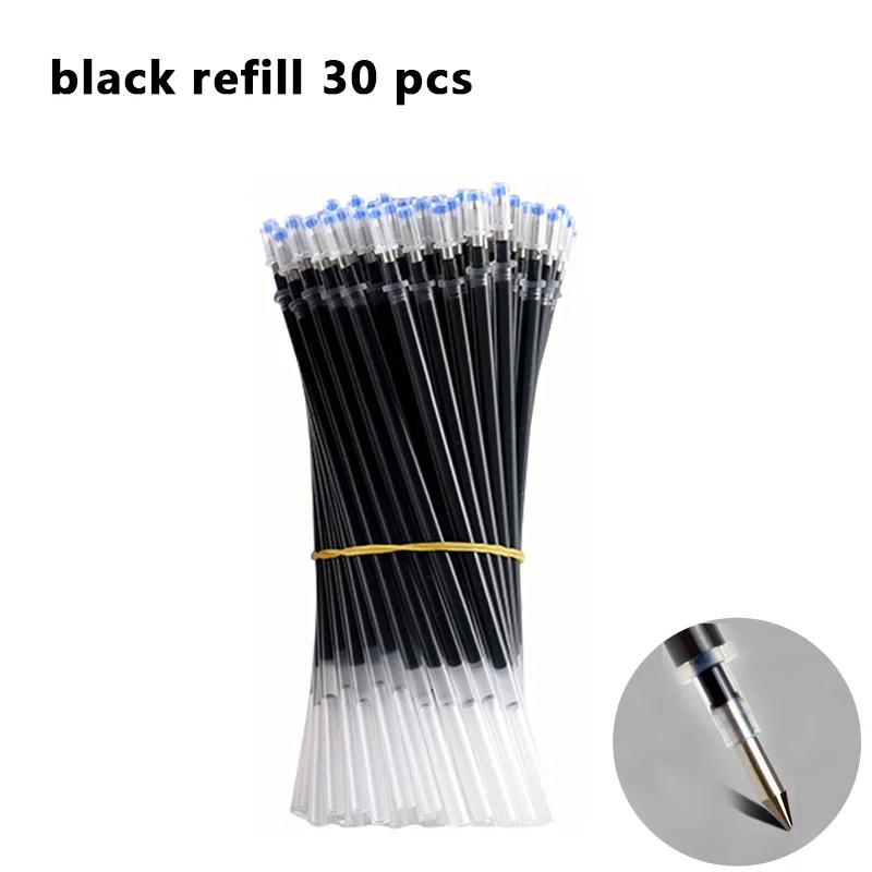 Ensemble de Stylos Gel 0,5 mm Noir Bleu Rouge Recharges Stylos à Bille Pointe Ogive Fournitures Scolaires et de Bureau Papeterie Accessoires Kawaii