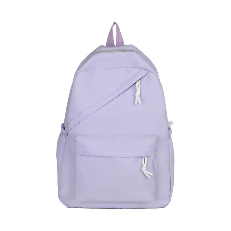 

Школьный ранец, новый, однотонный, простой, универсальный, для учеников младших классов, старшеклассников, студентов, студентов, большой вместимости, легкий лавандовый