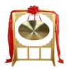 Ceremonial Brass-Plated Gong with Stand