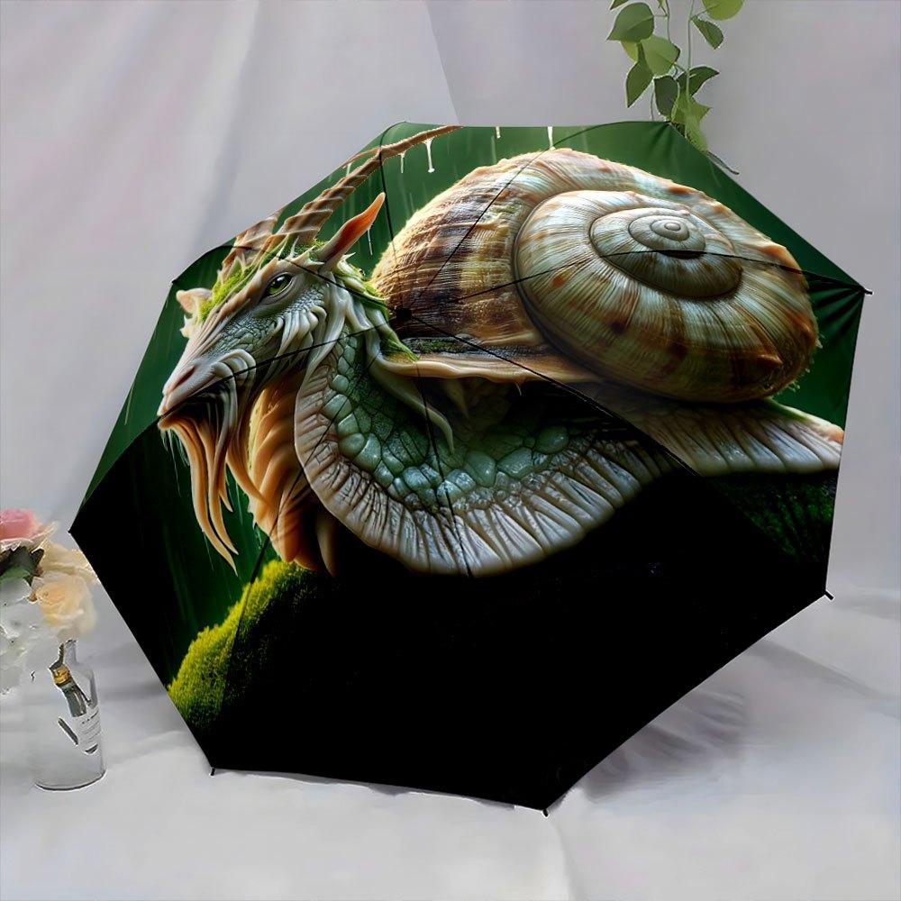 

-Designed Folding Umbrella Featuring Fantasy Creatures with a Vibrant Forest Backdrop, Perfect As a Creative Portable Gift for (as the picture,Iron&8K)