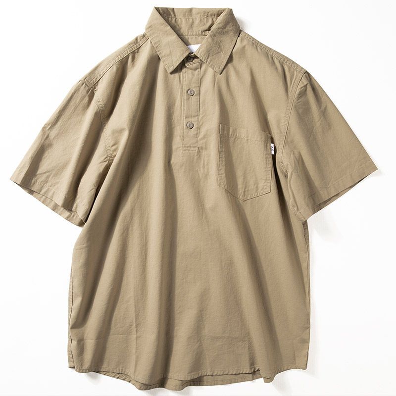 Short Sleeve Shirt Men s Summer Pure Cotton Thin Half Cardigan Pullover T-Shirt Japanese Style Simple Casual Loose Half Sleeve Shirt Kakh M