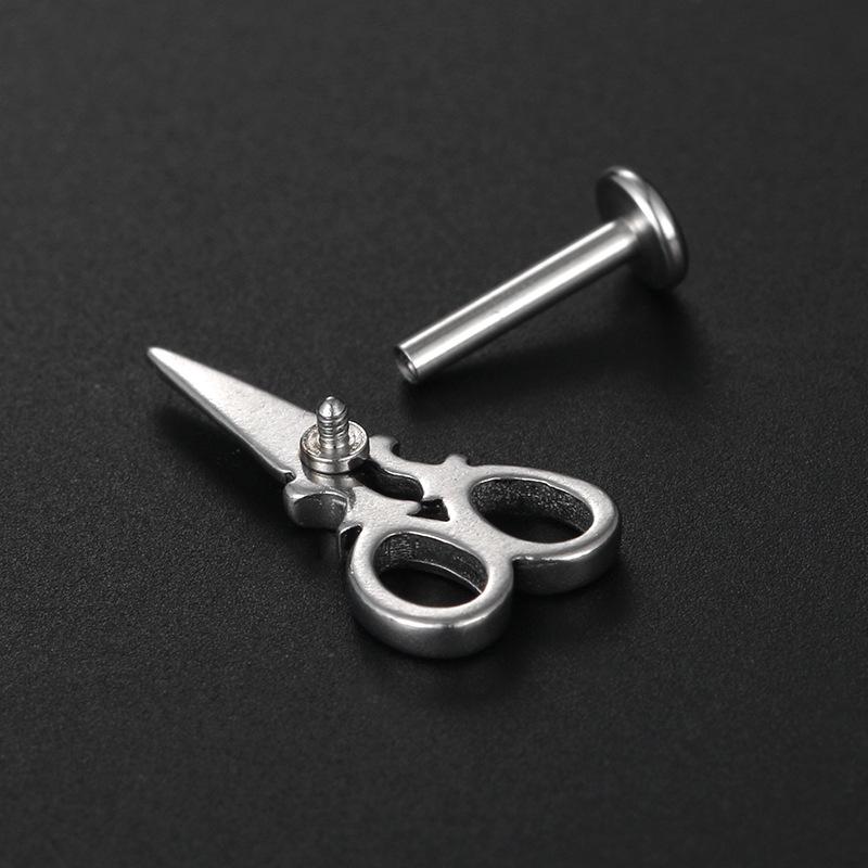 16G Stainless Steel Moon & Snake Nose and Lip Piercing Studs