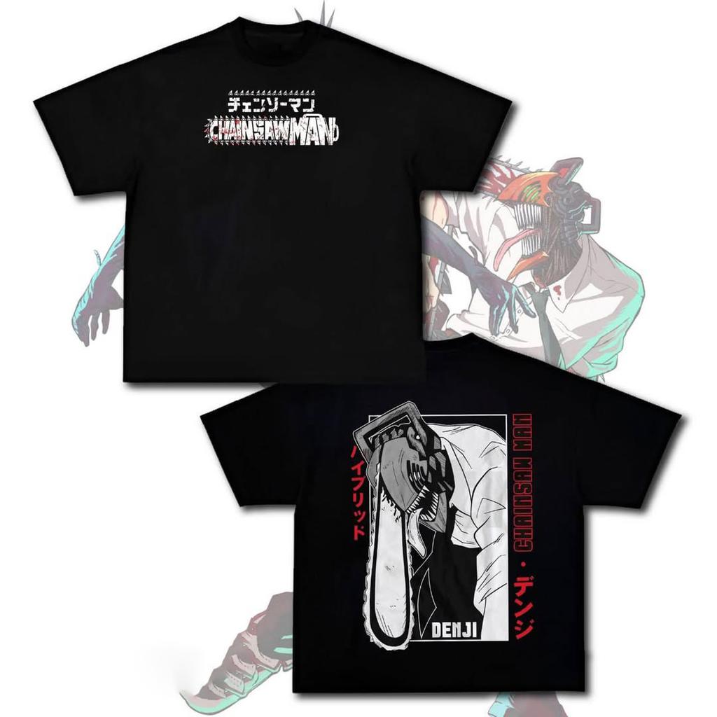 Japanese Anime Chainsaw Man Men Women T-Shirt Oversized Y2k Short Sleeve Manga Graphic Tee Shirt Streetwear Hip Hop Harajuku Female Male Clothing 