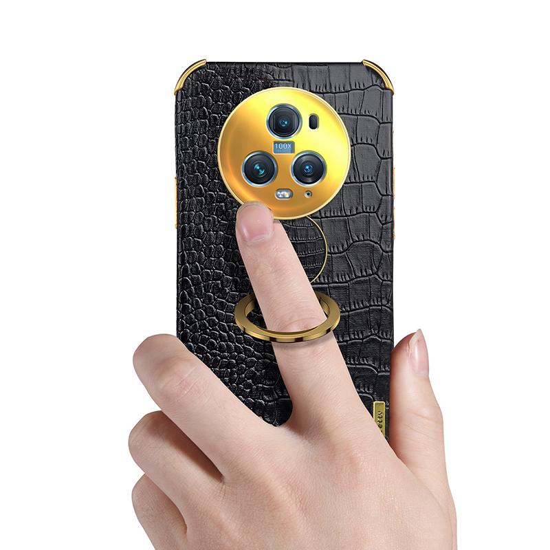 360°Rotating Metal Ring Car Holder Leather Shockproof Phone Cases For Huawei P30 P50 P40 Pro Lite Mate 20 30 40 50 60 Pro Cover
