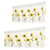 Vorhang Sonnenblume Bestickt Dekorativ Polyester Kurzer Transparenter Vorhang für Zuhause