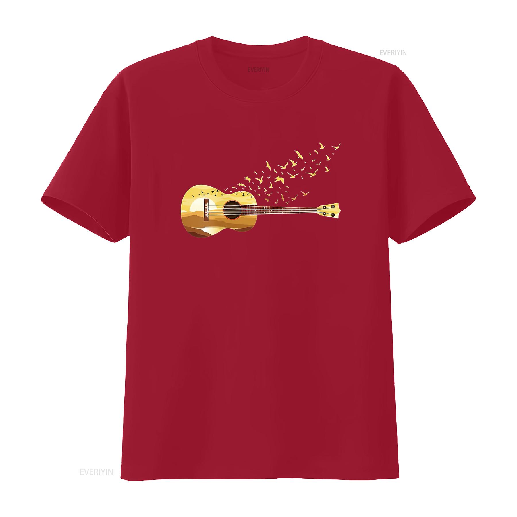 Женская футболка с круглым вырезом, с принтом Scenic Uke Guitar Ukulele Lover Ukulelist , винтажная, стиранная, для повседневной носки, унисекс, повседневная, мягкая S