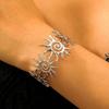 Bohemian Sun Cuff Bracelet for Women Open Statement Bangle with Spiral Sun Design