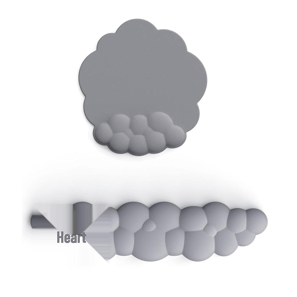 Cloud Leather Mouse Pad & Memory Foam Wrist Rest - Non-Slip Silicone Keyboard Support