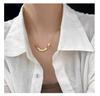 S925 Sterling Silver Gold Square Necklace: Minimalist Sugar Cube Clavicle Chain for Women, Light Luxury Design for Spring/Summer