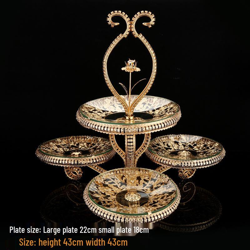 

Многоярусная фруктовница в европейском стиле: Элегантный декор для гостиной или кофейного столика, идеально подходит для закусок и свадеб.