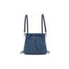New CHARLES&KEITH PU, Textile Mixture Backpack Shoulder Bag Small Women's Dark Denim Blue CK2-60782390-1