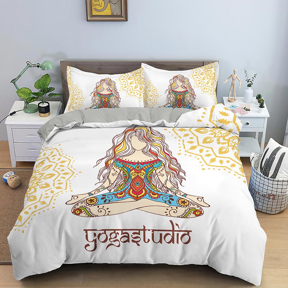 Colorful Seven Chakras Buddha Mandala Duvet Cover Indian Buddhism Theme for Women Men Teens for Bedroom Decorations Queen King
