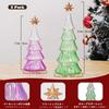 Lewondr Tabletop Christmas Tree Small Christmas Tree Mercury Finish Glass Christmas Object with LED Battery Perfect for Room Entrance or Green Purple