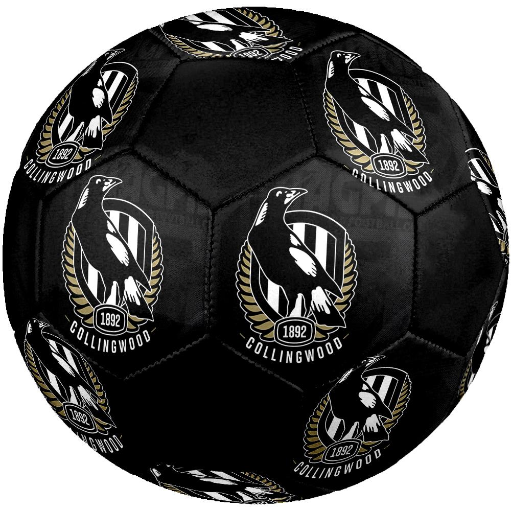 SIZE 5 Collingwood Magpies Soccer Ball Colorful All Ages Machine Stitched PVC Competition Ready Durable High-Bounce