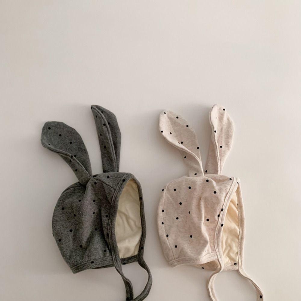 Cute Newborn Rabbit Ear Beanie Hat Polka Dot Infant Bonnet Hat Baby Fetal Cap  Photography Props