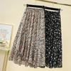 Gonna da Donna Casual Versatile Elastica Alta Stampa Floreale Vita Lunga Ampia Irregolare Aderente Stretta Gonna Elasticizzata