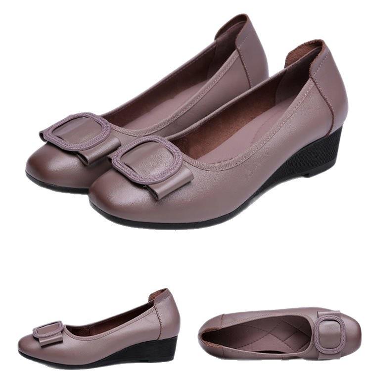 Flat-soled Single Shoes Women's Soft-soled Young Mother Shoes 2025 Autumn Fashion Doudou Shoes Super Soft Not Tired Feet Leather Shoes Women