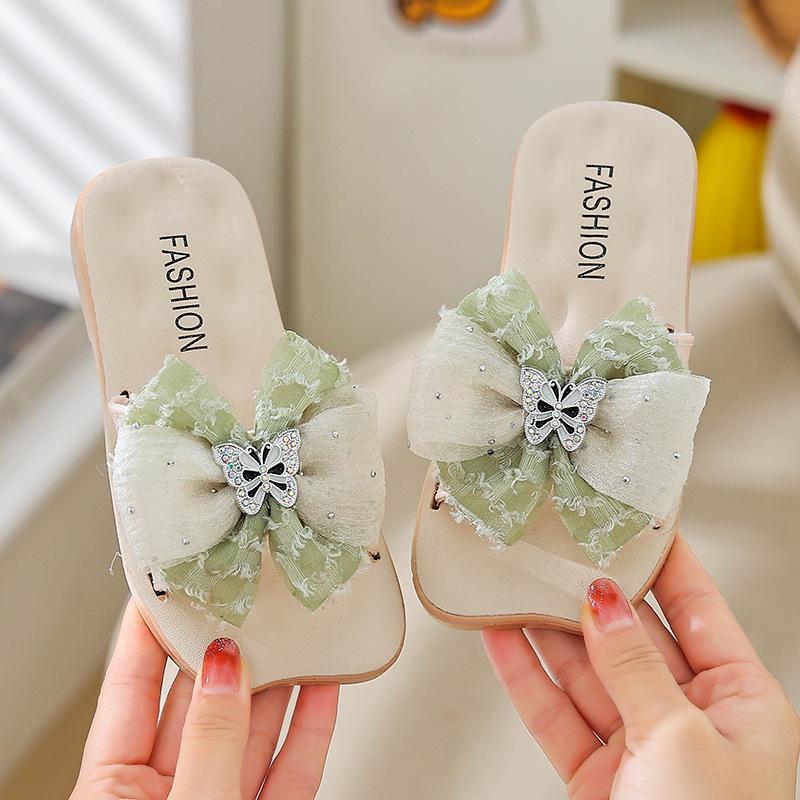 Rutschfeste weiche Sohle Sommer-Hausschuhe für Mädchen - Niedliche Prinzessin Sandalen mit einem Riemen für draußen & Strand