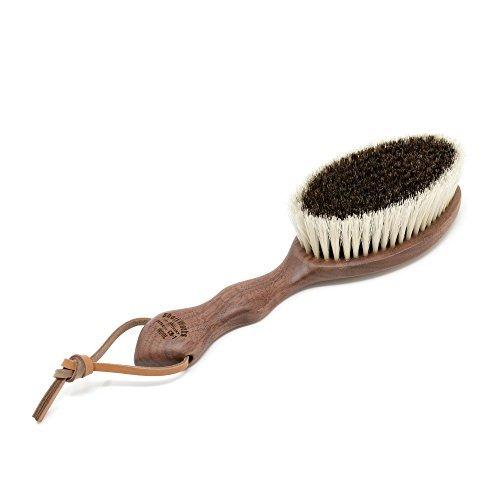 Shoji Works Horsehair and Pig Bristle Clothes Brush, Made in Japan, Walnut, for Wool and Blends, CB-1