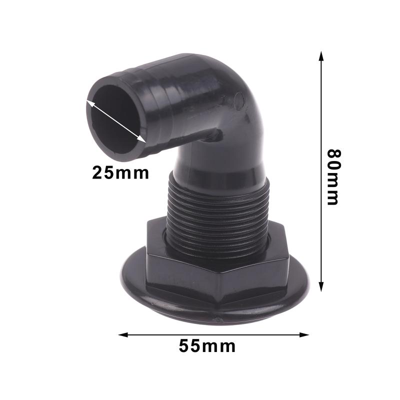 Saída de Drenagem Marinha de 90 Graus Saída de Drenagem de Porão de Iate Mangueira de Drenagem de Convés Tubo Cotovelo Bomba de Porão Dreno Passa-Casco