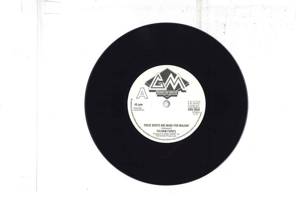 7inch Record FULHAM FURIES - These Boots Are Made For Walkin' /  GMS9050 GM 2002 Rock Used