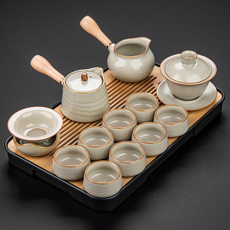 Lainuo Ru Kiln Style 12-Piece Chinese Tea Set