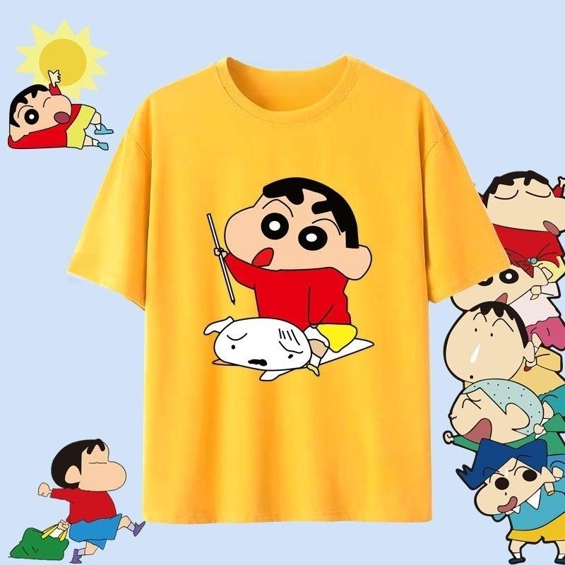 Crayon Shin Chan Shinnosuke Shiro Kazama Print T Shirt Women Unisex Oversized Cute Cartoon Short Sleeve Casual Tee
