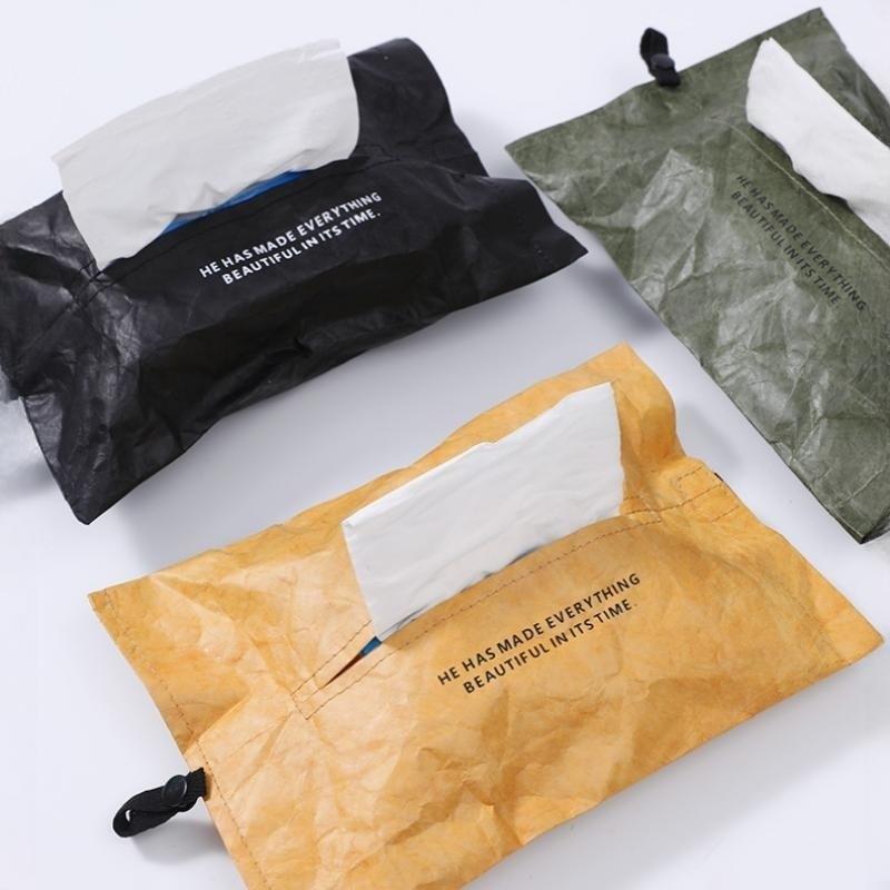 Taschentuchbox mit bedrucktem Logo zur Wandmontage, leichte, luxuriöse Autoschublade mit hochwertigem wasserfestem DuPont-Papier für die Verwendung im Auto