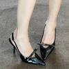 Fashion 2025 Summer High Heel Sandals Women Sandals Fashion Butterfly-knot Dress Shoes Women Singbacks Pumps Elegant Party Wedding Shoes