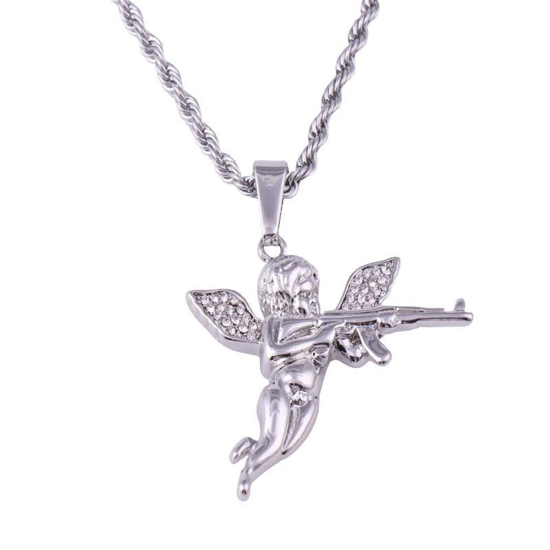 Avenging Angel Necklace Pendant Men's and Women's Hip Hop Accessories