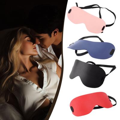 Red Blindfold Adjustable BDSM Eye Mask for Sensual Play Soft Comfortable Light-Blocking Design Couples Sex Toy for Enhanced Intimacy