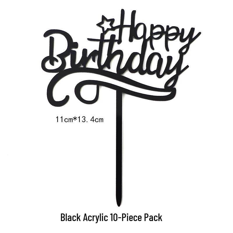 Creative LOVE Heart Happy Birthday Acrylic Cake Topper Decoration