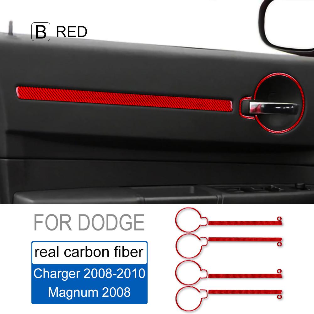 Real Soft Carbon Fiber for Dodge Magnum Charger 2008 2009 2010 Accessories Car Interior Door Handle Frame Panel Trim Sticker